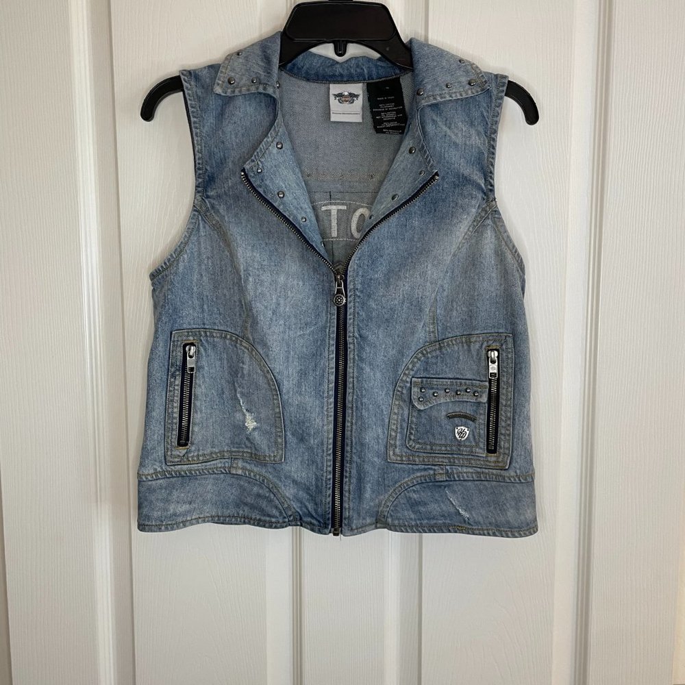 Harley Davidson Denim Vest Size M
